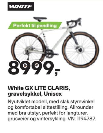 XXL Sport White gx lite claris, gravelsykkel, unisex tilbud
