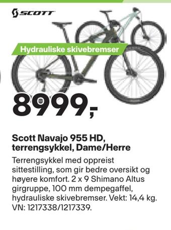 XXL Sport Scott navajo 955 hd, terrengsykkel, dame/herre tilbud