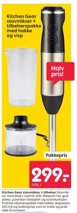 Rusta Kitchen gear stavmikser tilbud