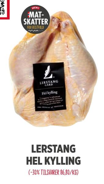 Meny Lerstang hel kylling tilbud
