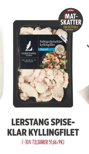 Meny Lerstang spiseklar kyllingfilet tilbud