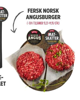 Meny Fersk norsk angusburger tilbud