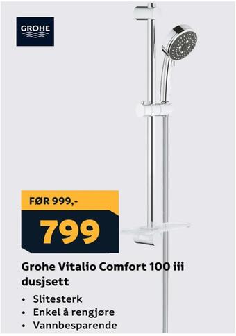 Megaflis Grohe vitalio comfort 100 iii dusjsett tilbud