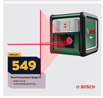 Megaflis Bosch krysslaser quigo iii tilbud