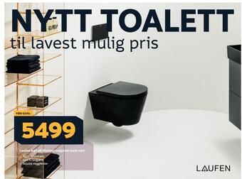 Megaflis Laufen kartell rimless veggskål matt sort tilbud