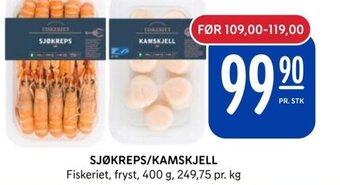 Rema 1000 SJØKREPS/KAMSKJELL tilbud