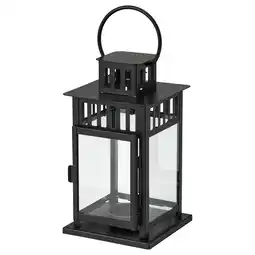 IKEA Borrby lykt til kubbelys, inne/ute svart, 28 cm tilbud