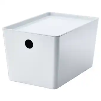 IKEA Kuggis kasse med lokk, hvit, 18x26x15 cm tilbud