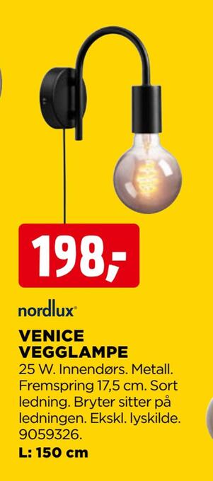 jem & fix Venice vegglampe tilbud