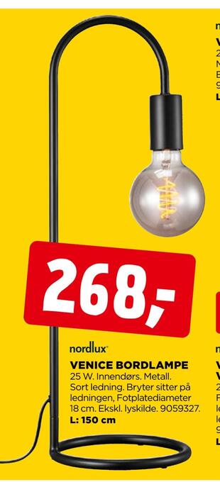 jem & fix Venice bordlampe tilbud