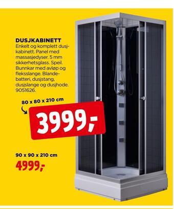 jem & fix Dusjkabinett tilbud
