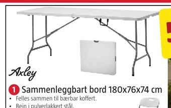 Jula Sammenleggbart bord 180x76x74 cm tilbud