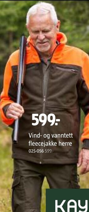 Jula Vind- og vanntett fleecejakke herre tilbud