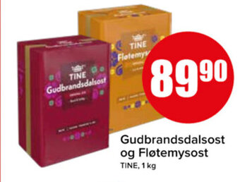 Spar Gudbrandsdalsost og Fløtemysost TINE, 1 kg tilbud