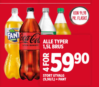 Meny ALLE TYPER 1,5L BRUS tilbud