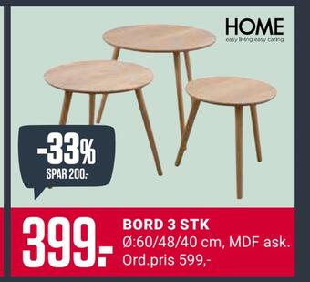 Europris Bord 3 stk tilbud