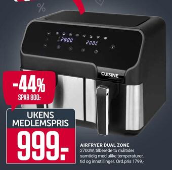 Europris Airfryer dual zone tilbud