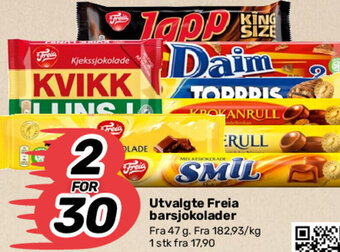 Matkroken Utvalgte Freia barsjokolader tilbud