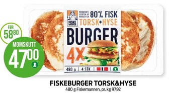 Kiwi FISKEBURGER TORSK&HYSE tilbud