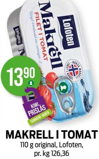 Kiwi MAKRELL I TOMAT tilbud