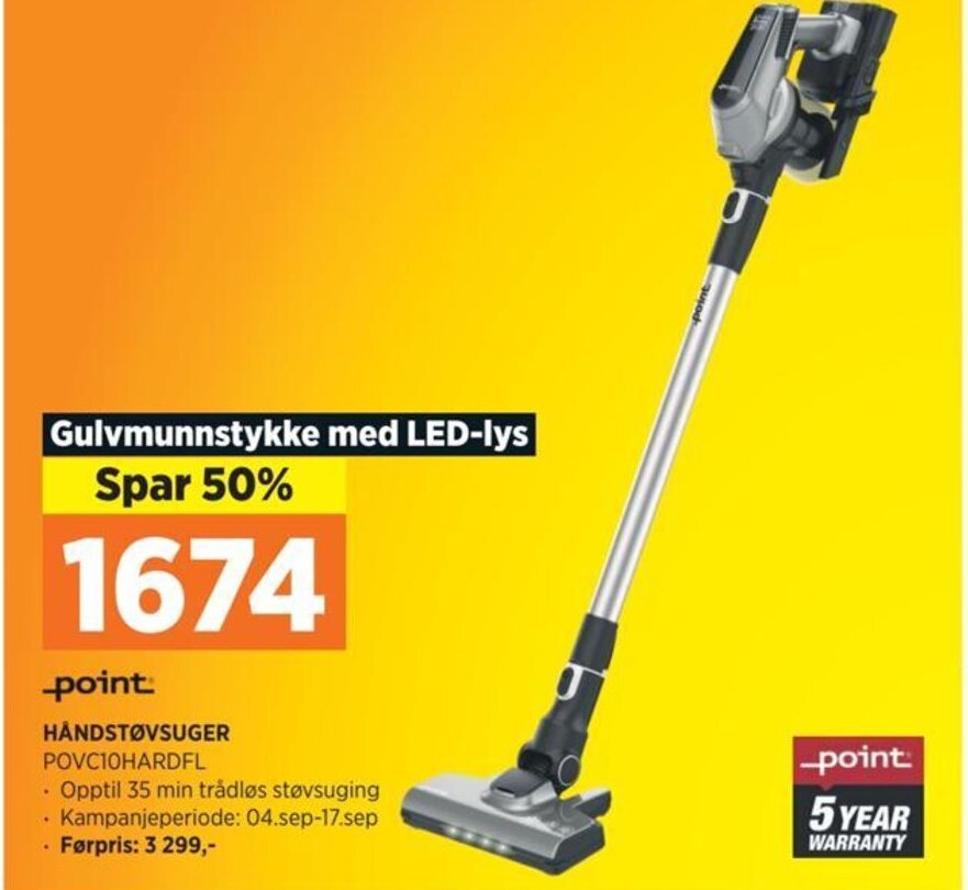 POWER HÅNDSTØVSUGER POVCIOHARDFL tilbud
