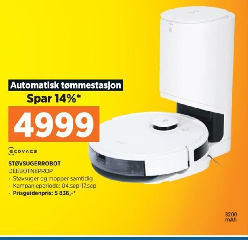 POWER STØVSUGERROBOT DEEBOTN8PROP tilbud
