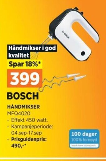 POWER BOSCH HÅNDMIKSER MFQ4020 tilbud