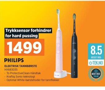 POWER PHILIPS ELEKTRISK TANNBØRSTE HX683035 tilbud