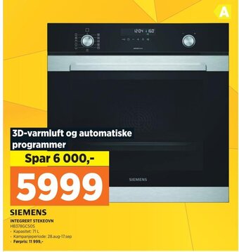 POWER SIEMENS INTEGRERT STEKEOVN tilbud