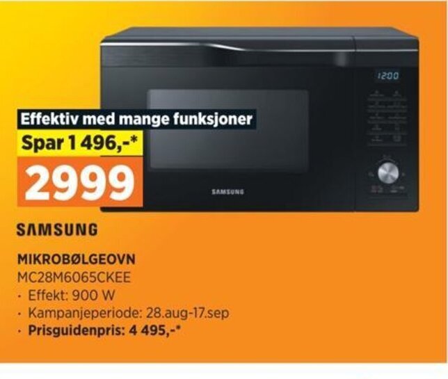 POWER SAMSUNG MIKROBØLGEOVN MC28M6065CKEE tilbud