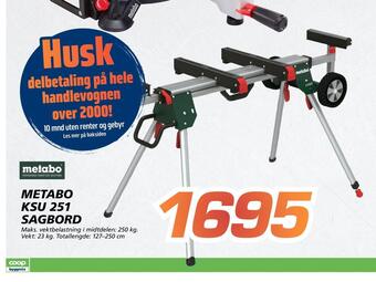 Coop Byggmix Metabo ksu 251 sagbord tilbud