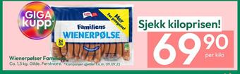 Gigaboks Wienerpølser familiens tilbud