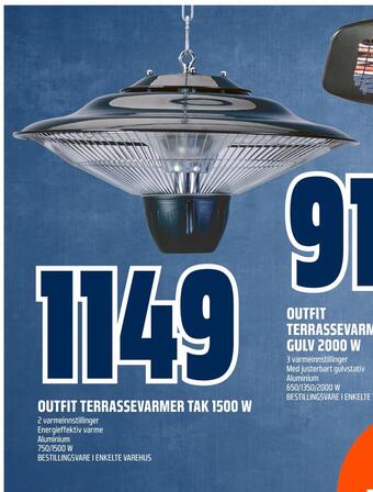 Obs Bygg Outfit terrassevarmer tak 1500 w tilbud