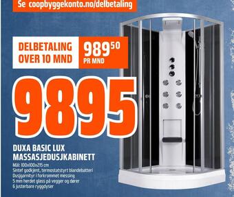 Obs Bygg Duxa basic lux massasjedusjkabinett tilbud