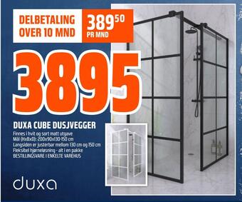 Obs Bygg Duxa cube dusjvegger tilbud