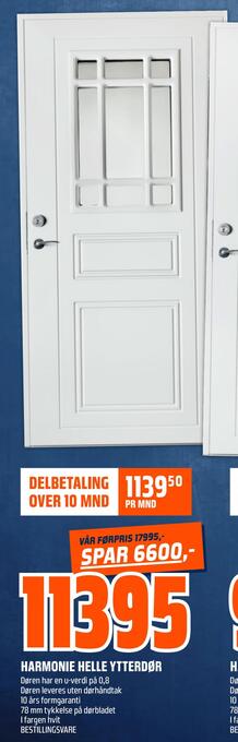 Obs Bygg Harmonie helle ytterdør tilbud