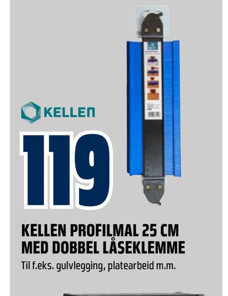 Obs Bygg Kellen profilmal 25 cm med dobbel låseklemme tilbud