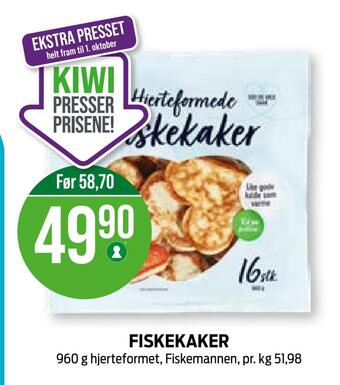 Kiwi Fiskekaker tilbud