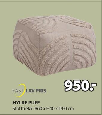 JYSK Hylke puff tilbud