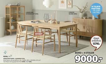 JYSK Marstrup bord + guderup stol tilbud