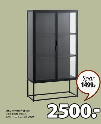 JYSK Virum vitrineskap tilbud