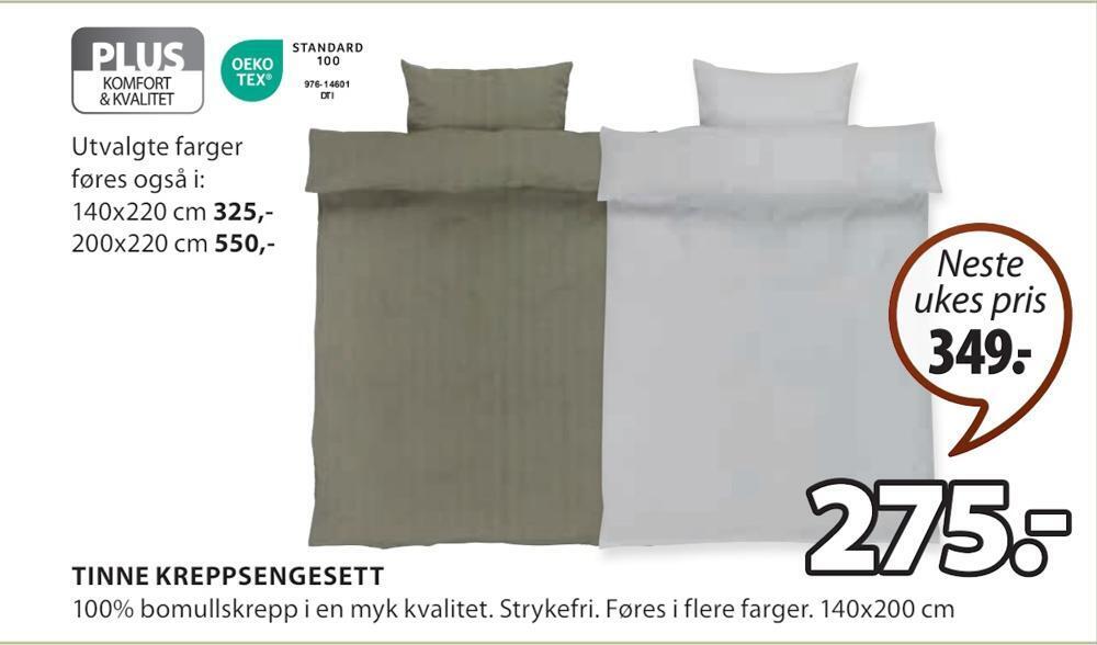 JYSK Tinne kreppsengesett tilbud