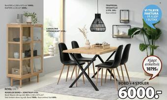 JYSK Roskilde bord + jonstrup stol tilbud