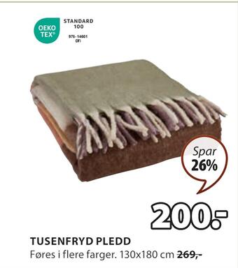 JYSK Tusenfryd pledd tilbud
