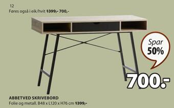 JYSK Abbetved skrivebord tilbud