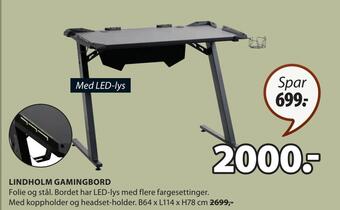 JYSK Lindholm gamingbord tilbud