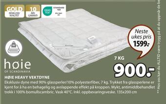 JYSK Høie heavy vektdyne tilbud