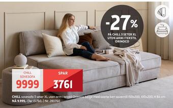 Bohus Chill sovesofa 3 seter xl uten arm tilbud