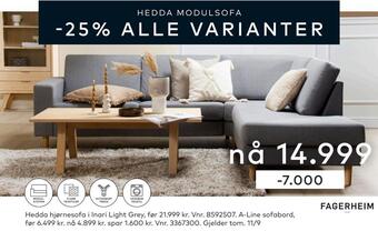 Skeidar Hedda hjørnesofa tilbud