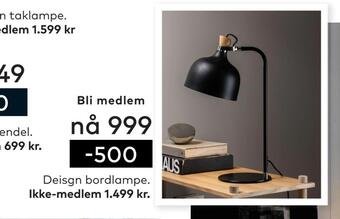 Skeidar Deisgn bordlampe tilbud